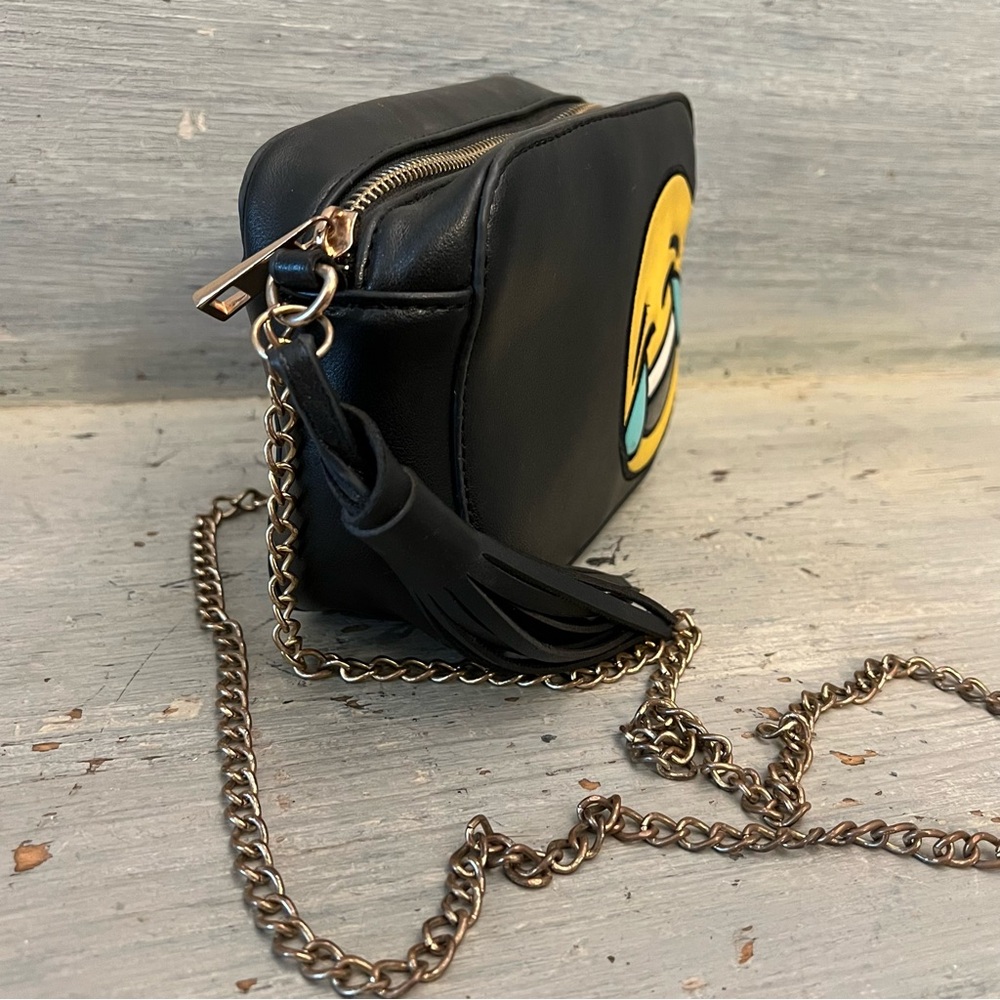 Olivia Miller Emoji Mini Black Faux Leather Crossbody Bag‎ Purse Good Condition - Picture 3 of 7